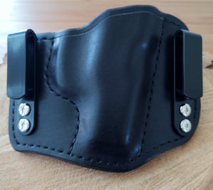 Ruger LC9, LC9s, EC9s  IWB Mini HD Black&Tan Leather Holster