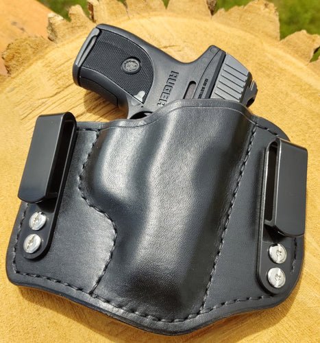 Ruger LC9, LC9s, EC9s  IWB Mini HD Black&Tan Leather Holster